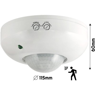 ECO LIGHT Infračervené stropní čidlo pohybu 300W 360° bílé