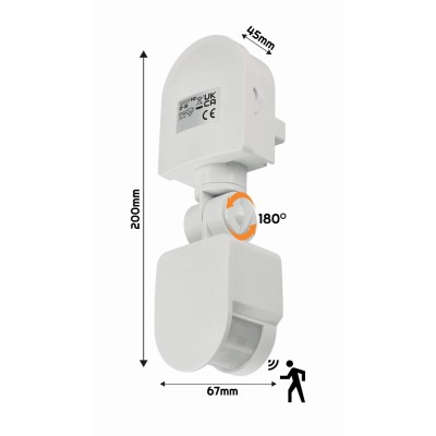 ECO LIGHT Infračervený pohybový senzor IP44 300W bílý