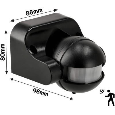 ECO LIGHT Pohybový senzor IP44 220-240V AC 300W - černý
