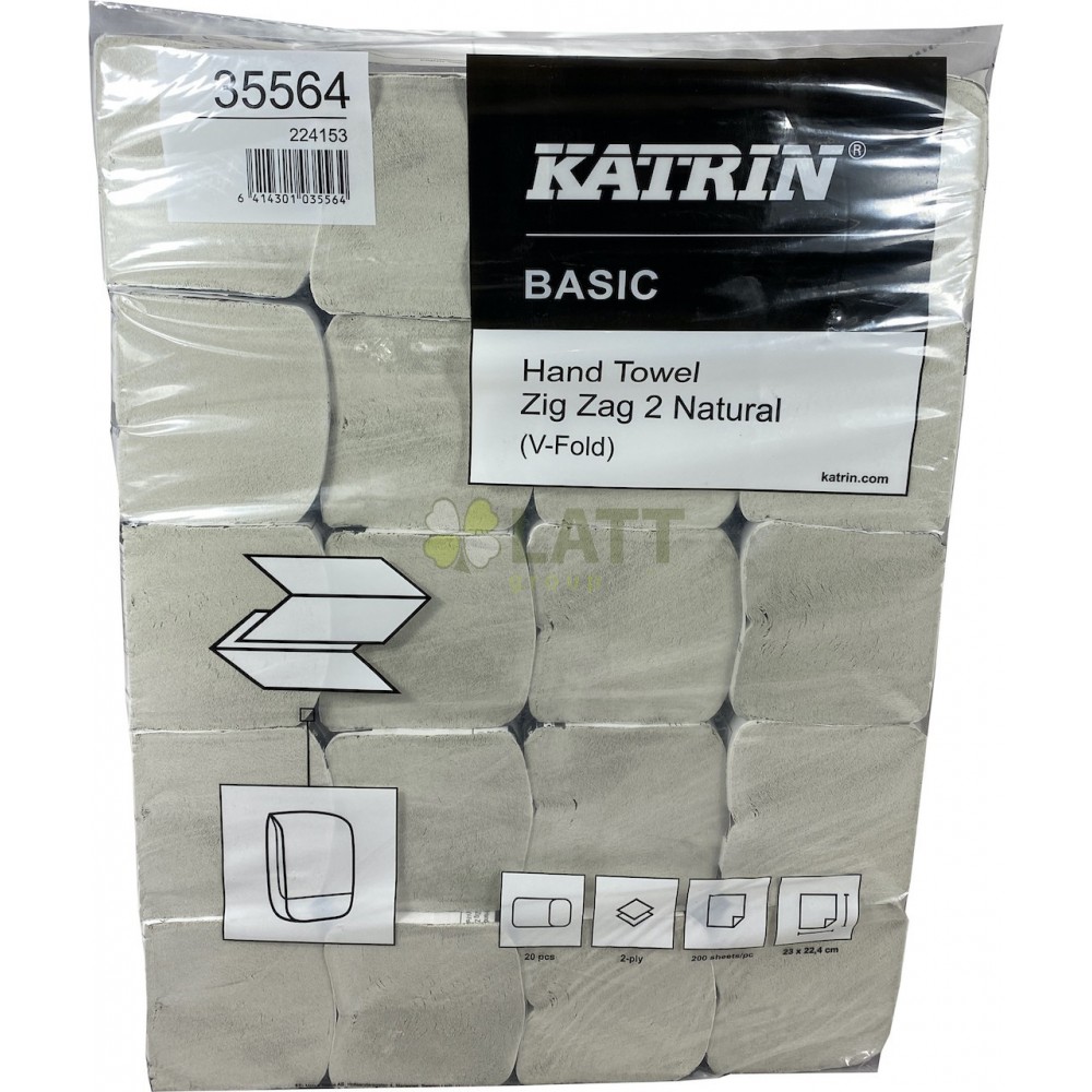 Papírový ručník skládaný Katrin basic 2vrstvý, natural 4000ks/krt.