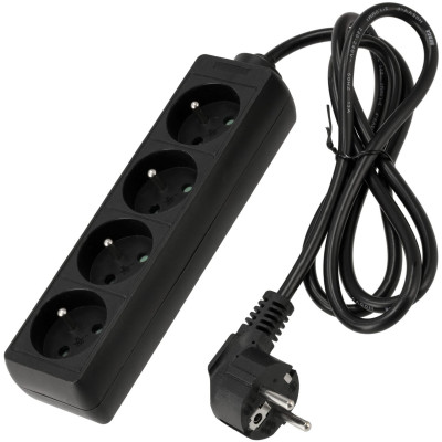 BERGE Prodlužovačka - 4 zásuvky - 1,5 m - černá