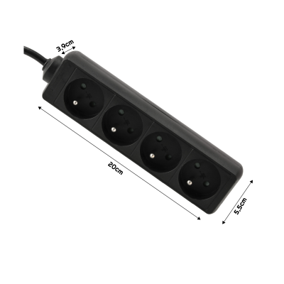 BERGE Prodlužovačka - 4 zásuvky - 1,5 m - černá