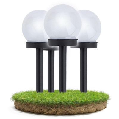 BERGE 4x Venkovní LED solární lampa WHITE BALL