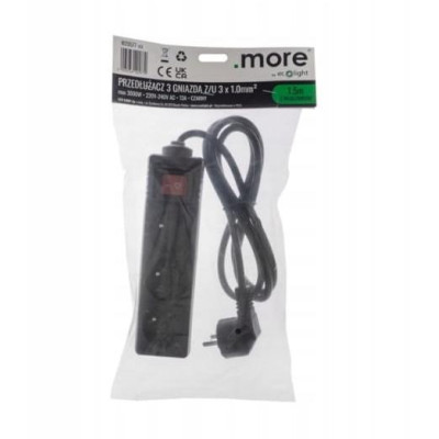 ECO LIGHT Prodlužovací napájecí proužek 3 zásuvky 1,5m 3000W 13A S vypínačem