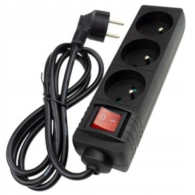 ECO LIGHT Prodlužovací napájecí proužek 3 zásuvky 1,5m 3000W 13A S vypínačem