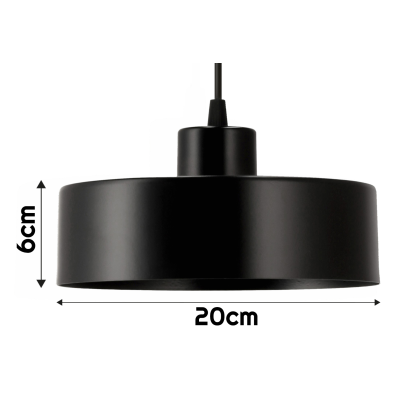 BERGE Stínidlo na lustr, střední hrnek, šířka 20 cm, ČERNÁ
