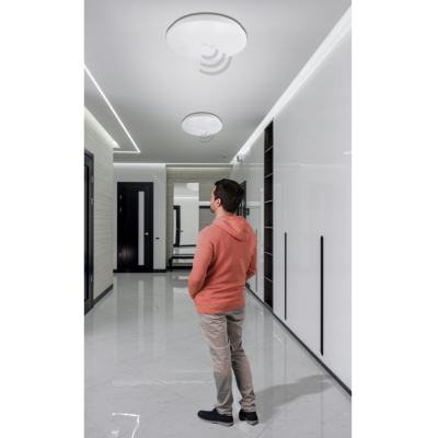 BERGE Stropní panel LED 24W CLIO, kulatý, s pohybovým a soumrakovým senzorem