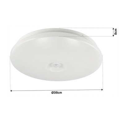 BERGE Stropní panel LED 24W CLIO, kulatý, s pohybovým a soumrakovým senzorem