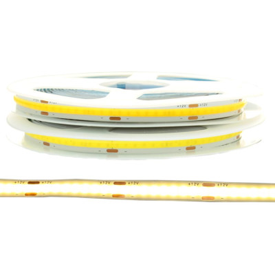BERGE LED pásek - COB - 60W - 12W/m - IP44 - 12V - 5m - studená bílá