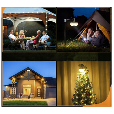 BERGE Kempingová lampa nabíjecí LED girlanda na roli 10m WW IPX4