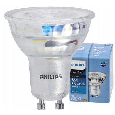 PHILIPS LED žárovka Philips GU10 – 3,5W – 255Lm – teplá bílá 2700K – CorePro Premium