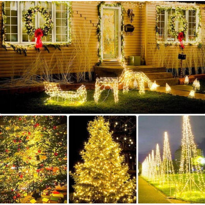 BERGE Světelný řetěz zahradní girlanda 10m 100LED 230V + dálkové ovládání