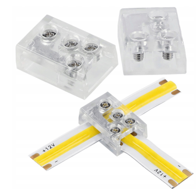 BERGE Univerzální konektor pro COB 8mm LED pásek, rovný úhlový T