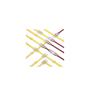 BERGE Univerzální konektor pro COB SMD LED pásek 8mm, hranatý - zacvakávací