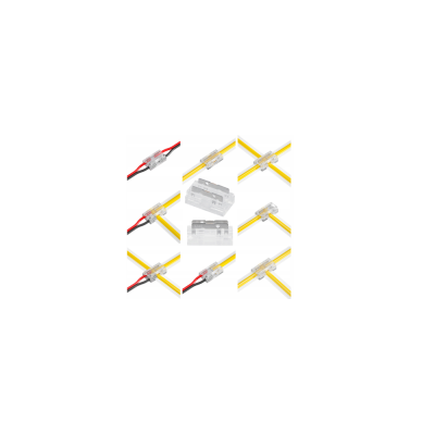 BERGE Univerzální konektor pro COB SMD LED pásek 8mm, hranatý - zacvakávací