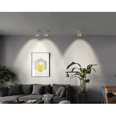 KOBI Podhledové bodové svítidlo B7089 výklopné - čtverec bílá + patice GU10