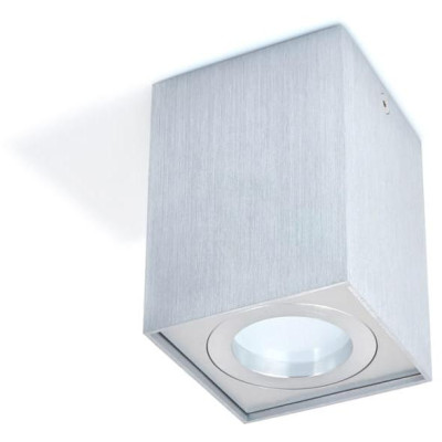 BERGE Podhledové bodové svítidlo OS201-SS nevýklopné - čtverec - stříbrná + patice GU10
