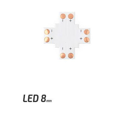 BERGE Spojka pro LED pásky - X - CN20 - 8mm - 2pin - SMD 3528, 2835, 3014