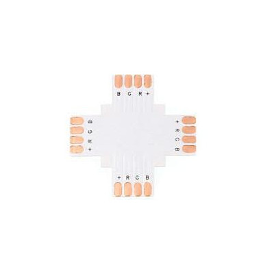 BERGE Spojka pro RGB LED pásky - X - CN14 - 10mm - 4pin