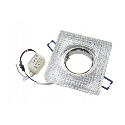 BERGE BERGE Podhledové bodové svítidlo BRG70454 krystal + LED žárovka GU10 5W - studená bílá