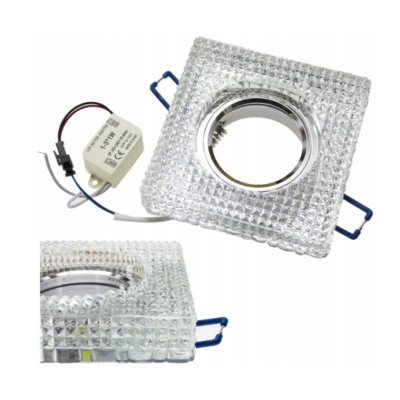 BERGE BERGE Podhledové bodové svítidlo BRG70454 krystal + LED žárovka GU10 5W - studená bílá