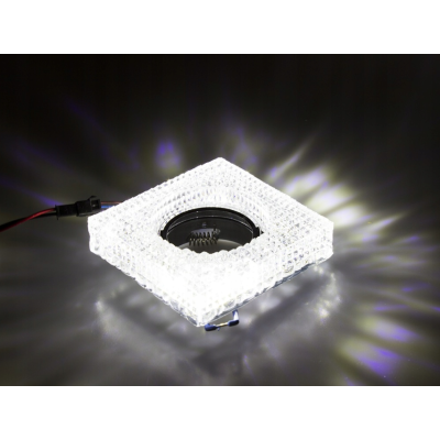 BERGE BERGE Podhledové bodové svítidlo BRG70454 krystal + LED žárovka GU10 5W - studená bílá