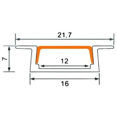 ECOLIGHT Hliníkový profil 2m zapuštěný bílý set