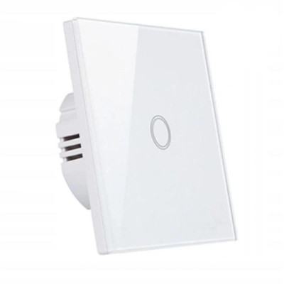 MILIO Skleněný nástěnný dotykový vypínač 9601 - bílý