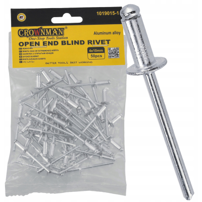 CROWNMAN Hliníkové trhací nýty 4mmx10mm sada 50 kusů