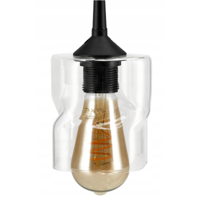 BERGE LED lustr závěsné stropní svítidlo E27 průhledný skleněný čtverec