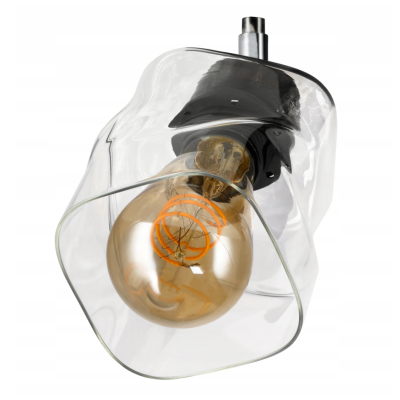 BERGE LED lustr závěsné stropní svítidlo E27 průhledný skleněný čtverec