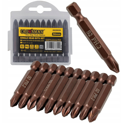 CROWNMAN Sada 10 bitů o průměru 50 mm