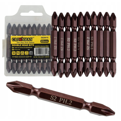 CROWNMAN Sada 10 dvojitých bitů 65 mm
