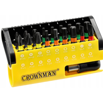 CROWNMAN Sada 18 bitů šroubováků + organizér