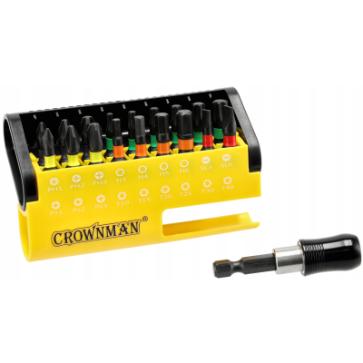CROWNMAN Sada 18 bitů šroubováků + organizér