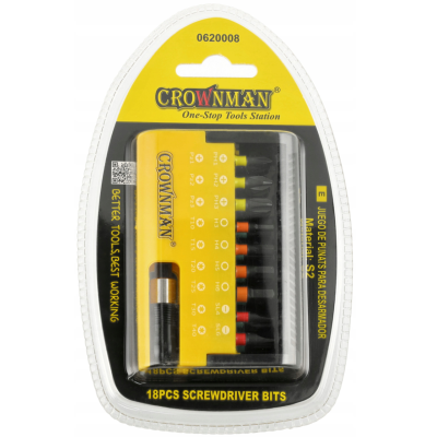 CROWNMAN Sada 18 bitů šroubováků + organizér