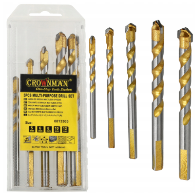 CROWNMAN Sada vrtáků do betonu 5 kusů