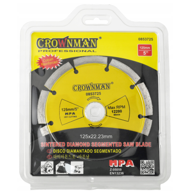 CROWNMAN Segmentový diamantový kotouč na beton / kostky / kameninu pro suché řezání