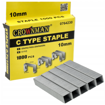 CROWNMAN Sponky pro ruční sešívačky 1000KS TYP C 07x10mm