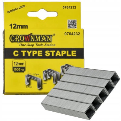 CROWNMAN Sponky pro ruční sešívačky 1000KS TYP C 07x12mm