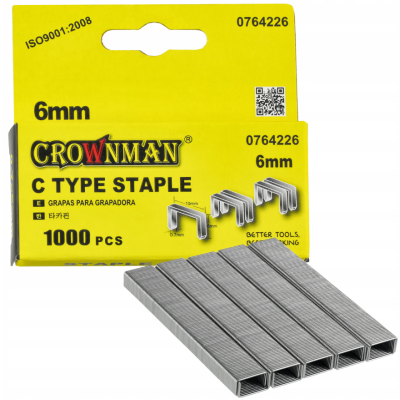 CROWNMAN Sponky pro ruční sešívačky 1000KS TYP C 07x6mm