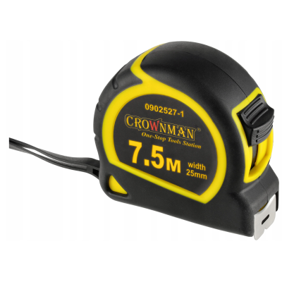 CROWNMAN Svinovací metr / svinovací metr se zámkem, pravítko 7,5M 25mm