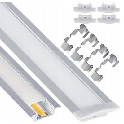 BERGE LED eloxovaný hliníkový profil zapuštěný 2m - sada