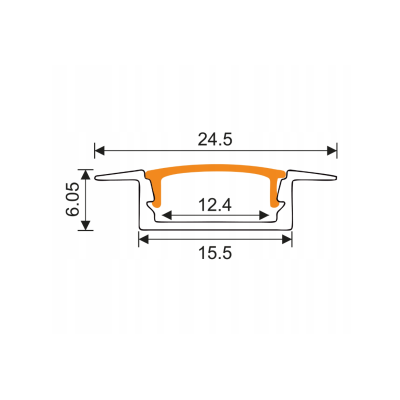 BERGE LED eloxovaný hliníkový profil zapuštěný 2m - sada