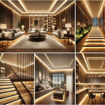 BERGE LED hliníkový profil 1m bílý přisazený - sada