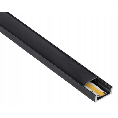 BERGE LED hliníkový profil 1m černý přisazený - sada