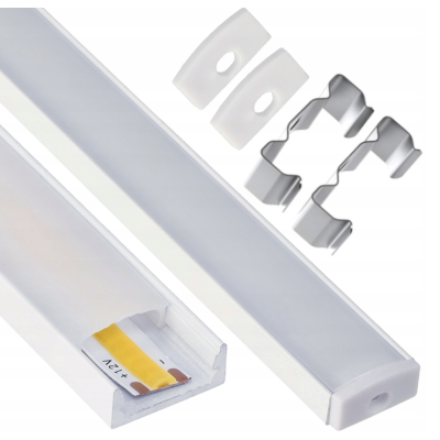 BERGE LED hliníkový profil 2m bílý přisazený - sada