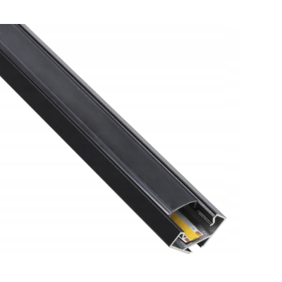 BERGE LED hliníkový profil rohový 1m černý - sada