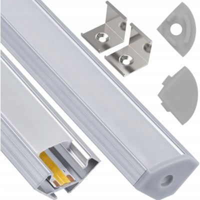 BERGE LED hliníkový profil rohový 2m bílý - sada