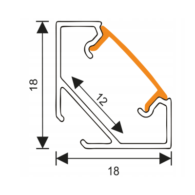 BERGE LED hliníkový profil rohový 2m černý - sada